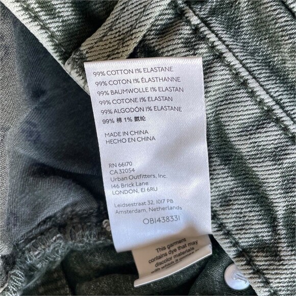 Pilcro Borrowed Boyfriend Jeans 29 Green Denim High Rise Embroidered Relaxed NEW - Picture 13 of 16